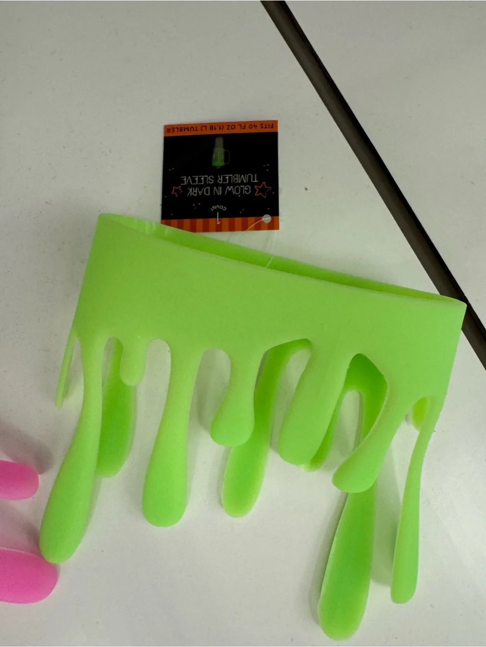SET OF 2!!! Target Bullseye Green & Pink Glow in the Dark Slime Tumbler Sleeve